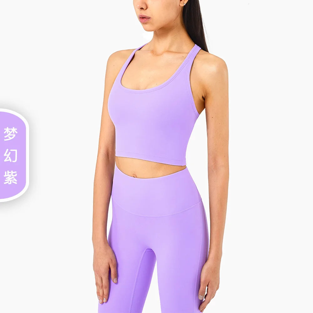 Women's Tummy Control Flexible Exercise Bodybuilding Tights and Bra Set-9