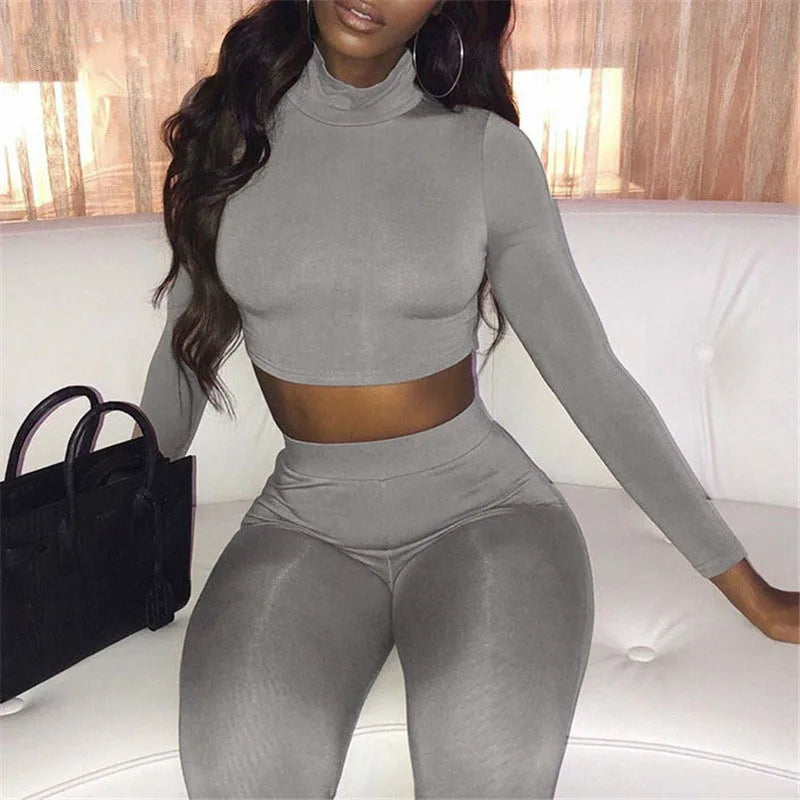 2021 New arrivals 18 color fashion casual sports fitness  crop top yoga two piece set women sportswear fitness other sportswear-4