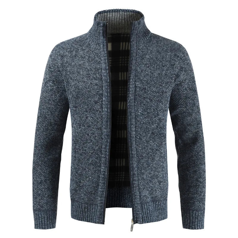 Wholesale Men's Sweater Coat Loose Sweater Men's Casual Youth Stand Collar Knitted Cardigan-11