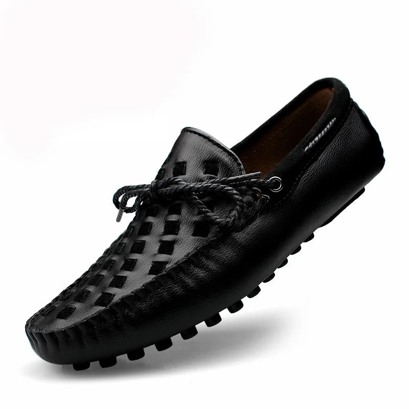 Accept OEM In Ready Stock Handmade Pure Real Genuine Leather Breathable 4 Season Men Dress Business Loafers-0