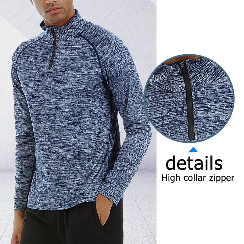 Custom Blank Slim Shirts Men Sport Long Sleeve T Shirt Quick Dry Outdoor Jogging T-shirt Gym Tops Wholesale Sportswear-1