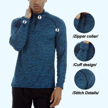 Custom Blank Slim Shirts Men Sport Long Sleeve T Shirt Quick Dry Outdoor Jogging T-shirt Gym Tops Wholesale Sportswear-2
