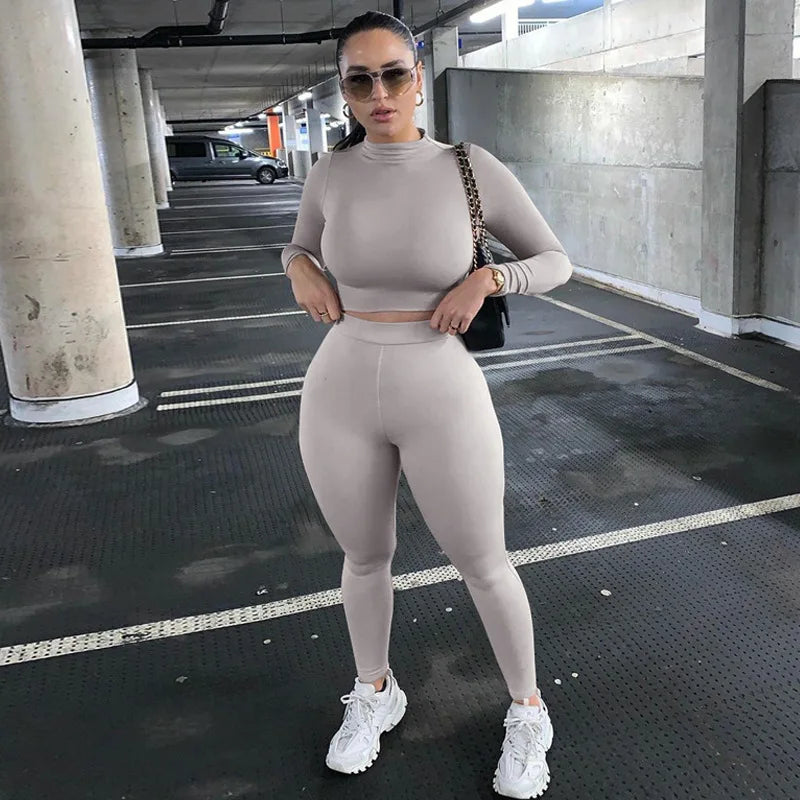 2021 New arrivals 18 color fashion casual sports fitness  crop top yoga two piece set women sportswear fitness other sportswear-9