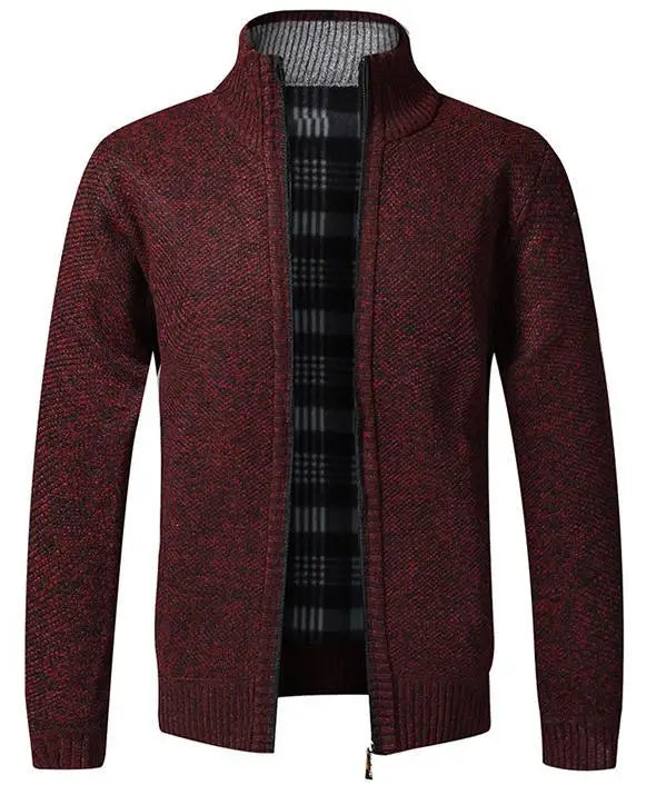 Wholesale Men's Sweater Coat Loose Sweater Men's Casual Youth Stand Collar Knitted Cardigan-10