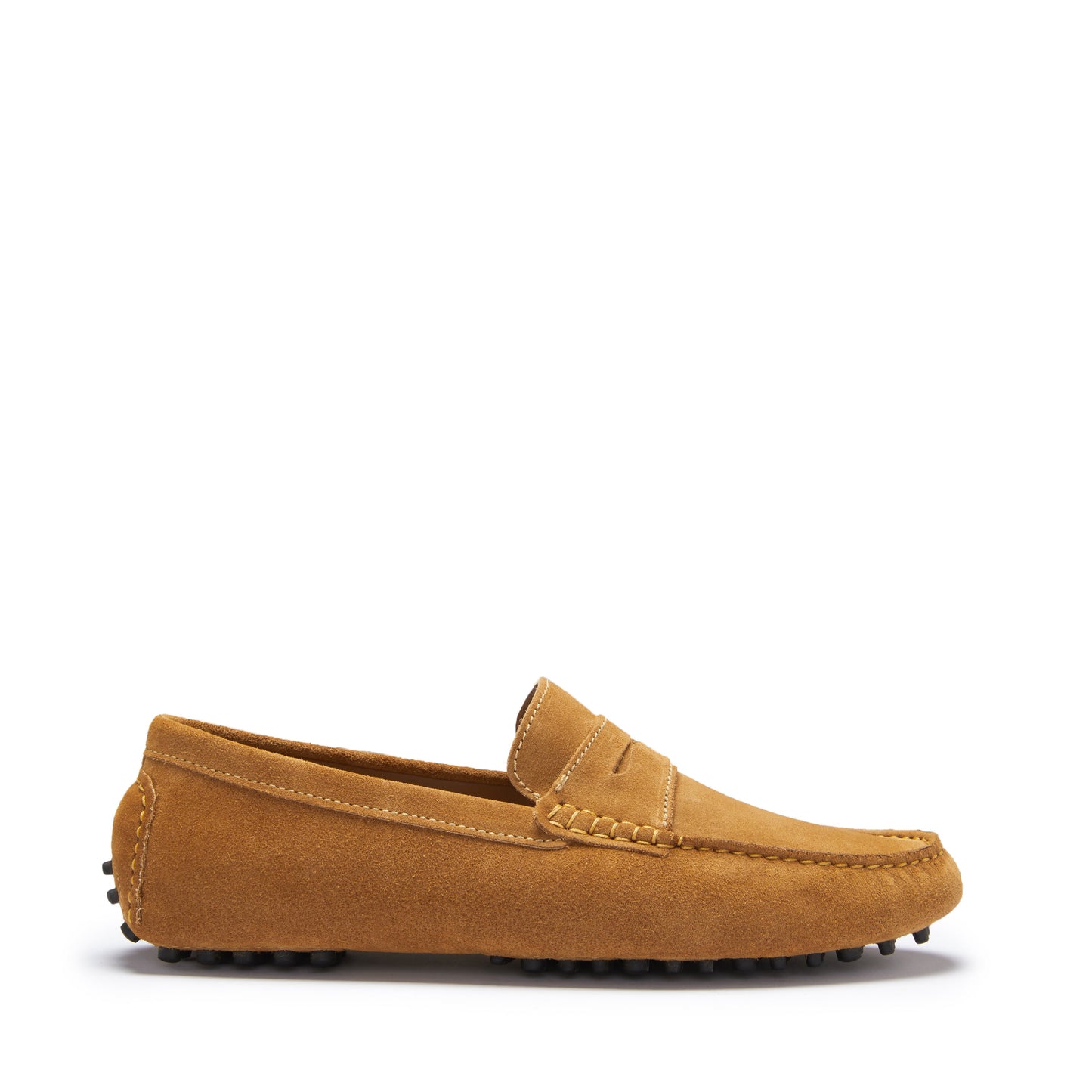 Men’s Penny Driving Loafers – Classic Tobacco Suede Slip-On Shoes