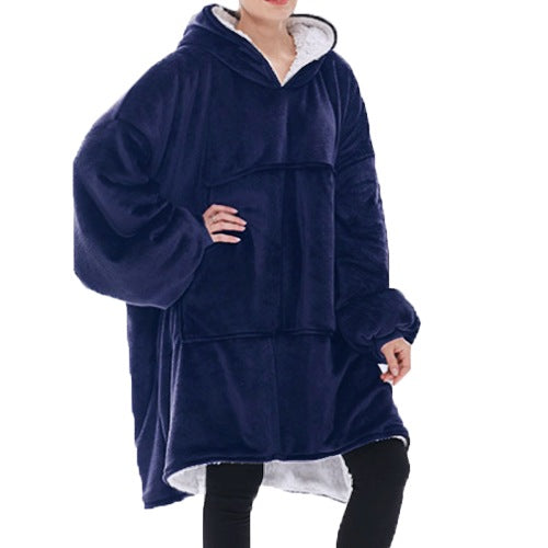 Unisex Sherpa LIned Blanket Hoodie-5