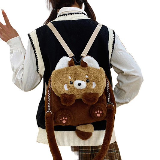 Coati Plush Backpack – Cute Cartoon Animal Plush Bag for Kids & Adults