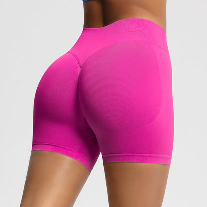Seamless Three-section Waist Fitness Shorts Women's High Top Sports Yoga Shorts