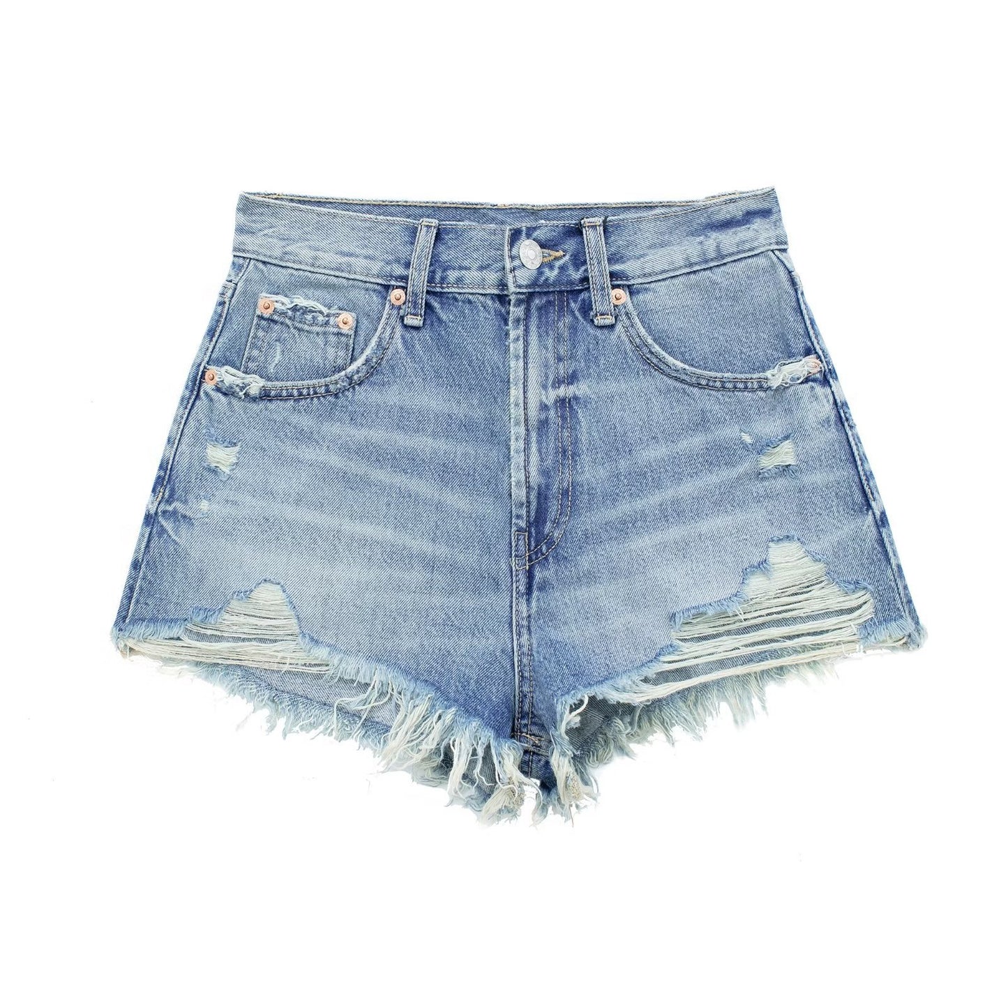Women's Raw Edge Denim Casual Shorts