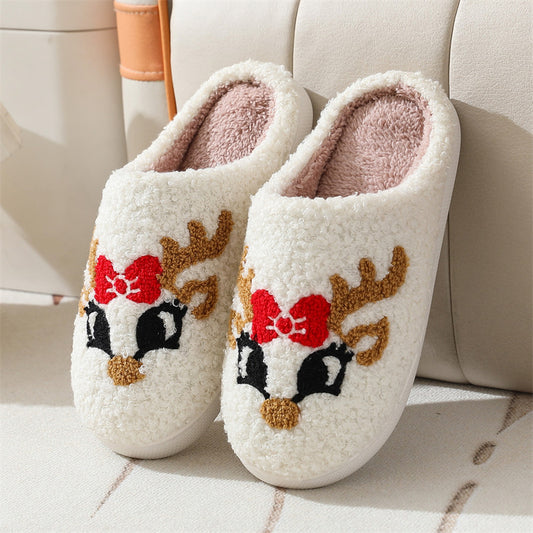 Christmas Deer Slippers Women's Home Indoor Non-slip