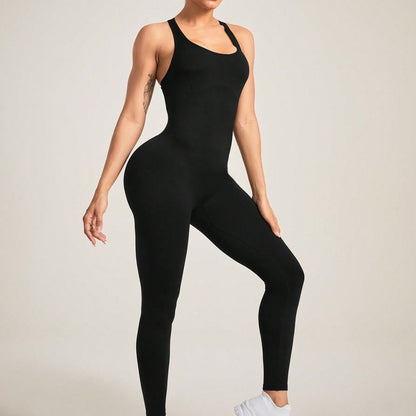 Seamless Camisole Jumpsuit – High Elastic Fit, Ultra-Comfortable