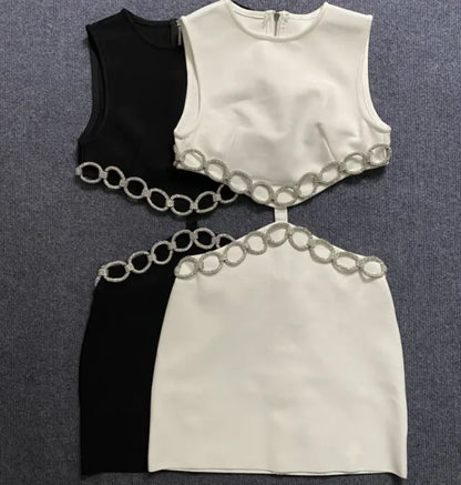Glamour Rhinestone Bodycon Dress
