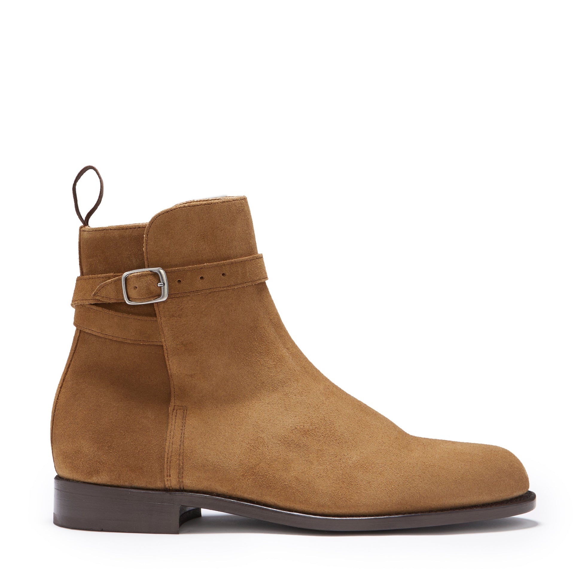 Tobacco Suede Jodhpur Boots, Welted Leather Sole-0