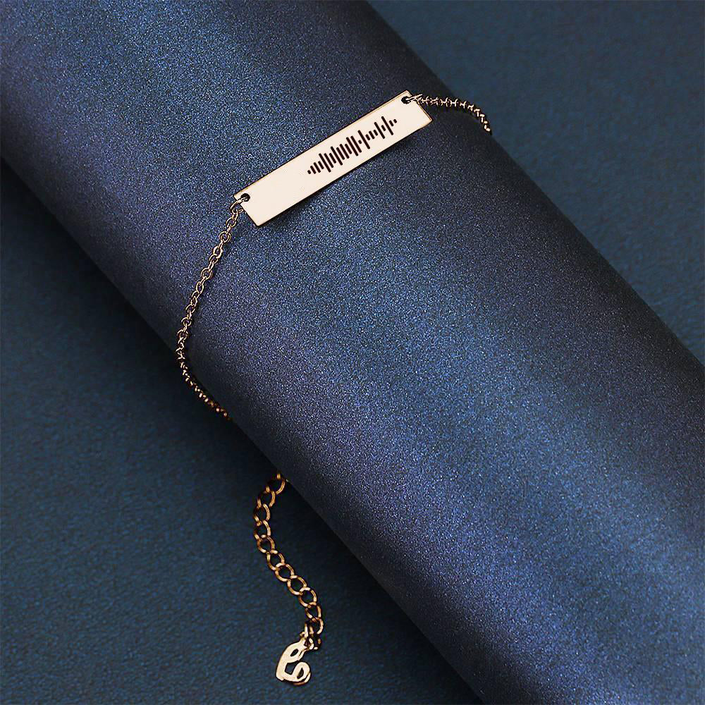 Scannable Code Custom Music Engraved Bar Anklet