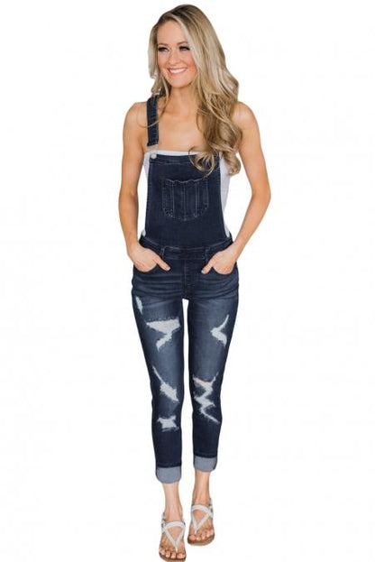 Milan Distressed Overalls-30