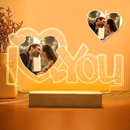 Benutzerdefinierte Acryl Lampe personalisierte Ich liebe dich Foto Nachtlicht