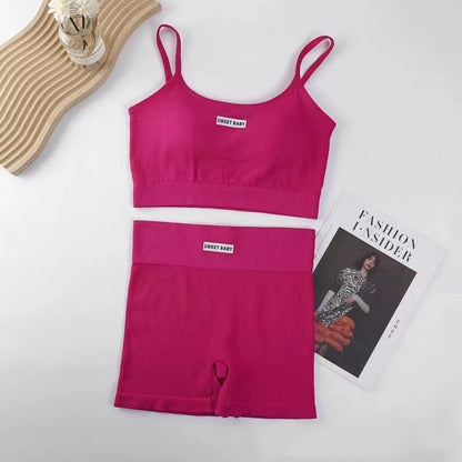 New High Waist Peach Yoga Suit Women
