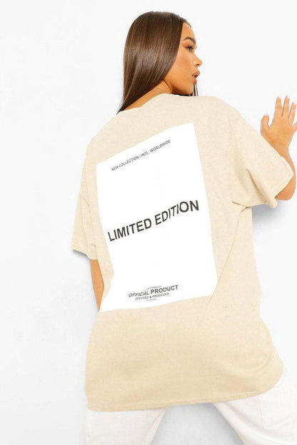 Ladies Oversized Limited Edition Short Sleeves T Shirt Top