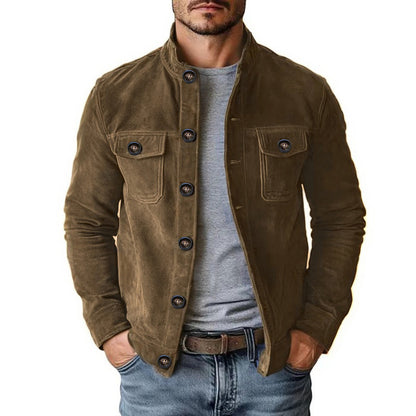 Men’s Vintage Faux Suede Motorcycle Jacket