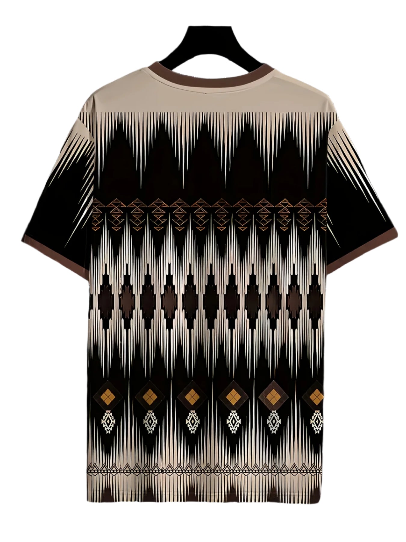 Men's Casual Crew Neck T-Shirt with Vibrant Geometric Print