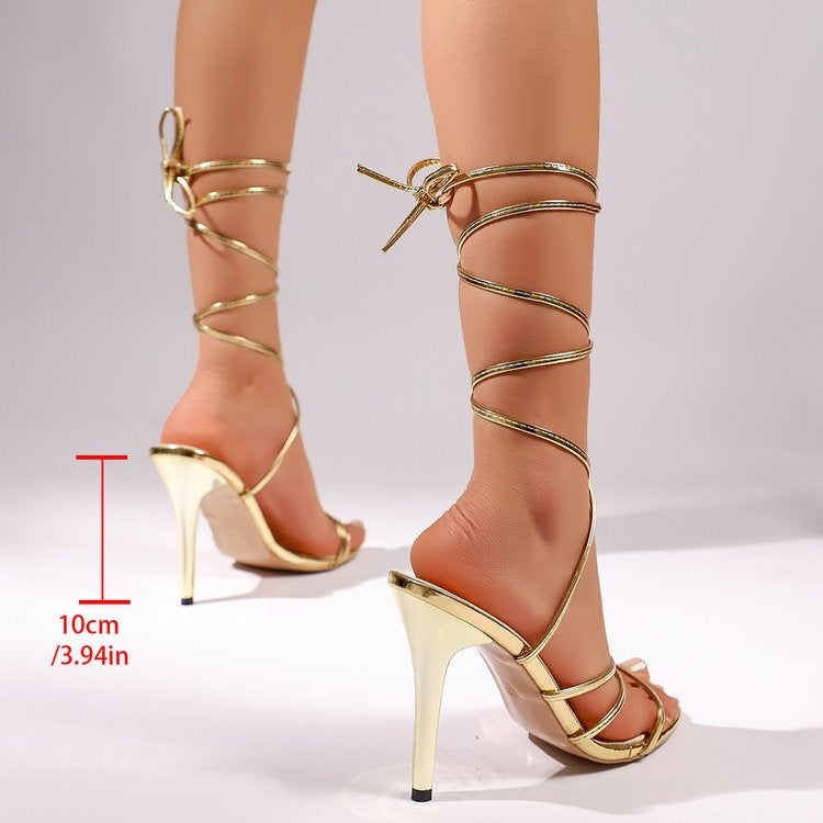 Women’s Wrap-Around Strap Stiletto Roman Sandals