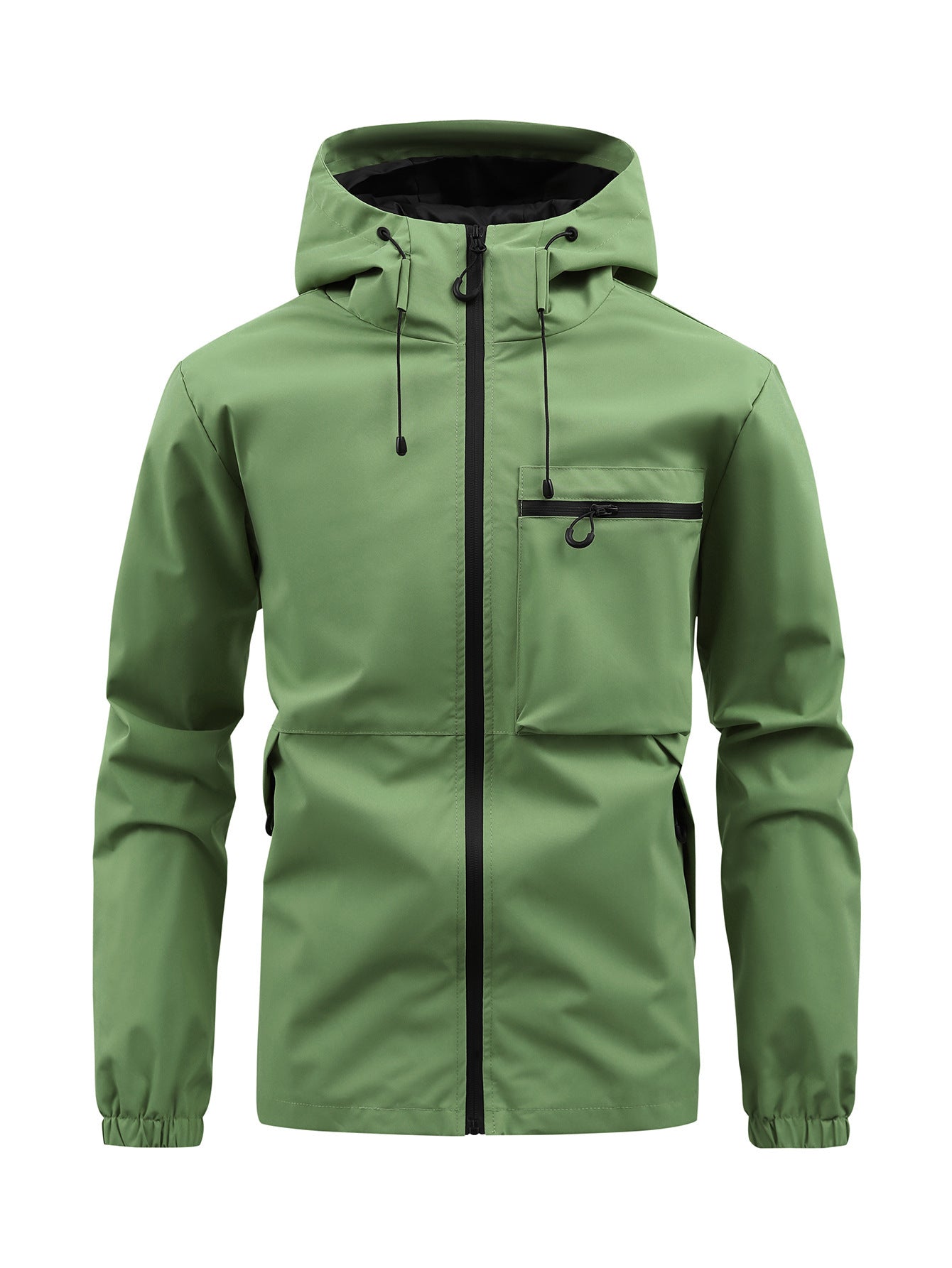 Men’s Fashion Casual Hooded Outdoor Coat – Solid Colour Multi-Pocket Workwear Jacket