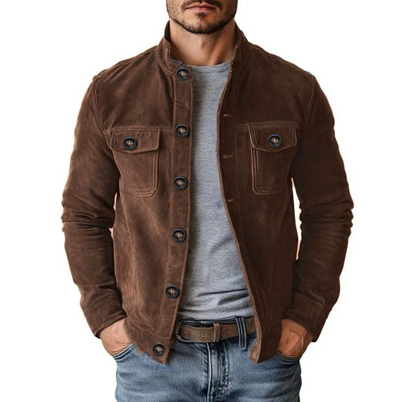 Men’s Vintage Faux Suede Motorcycle Jacket