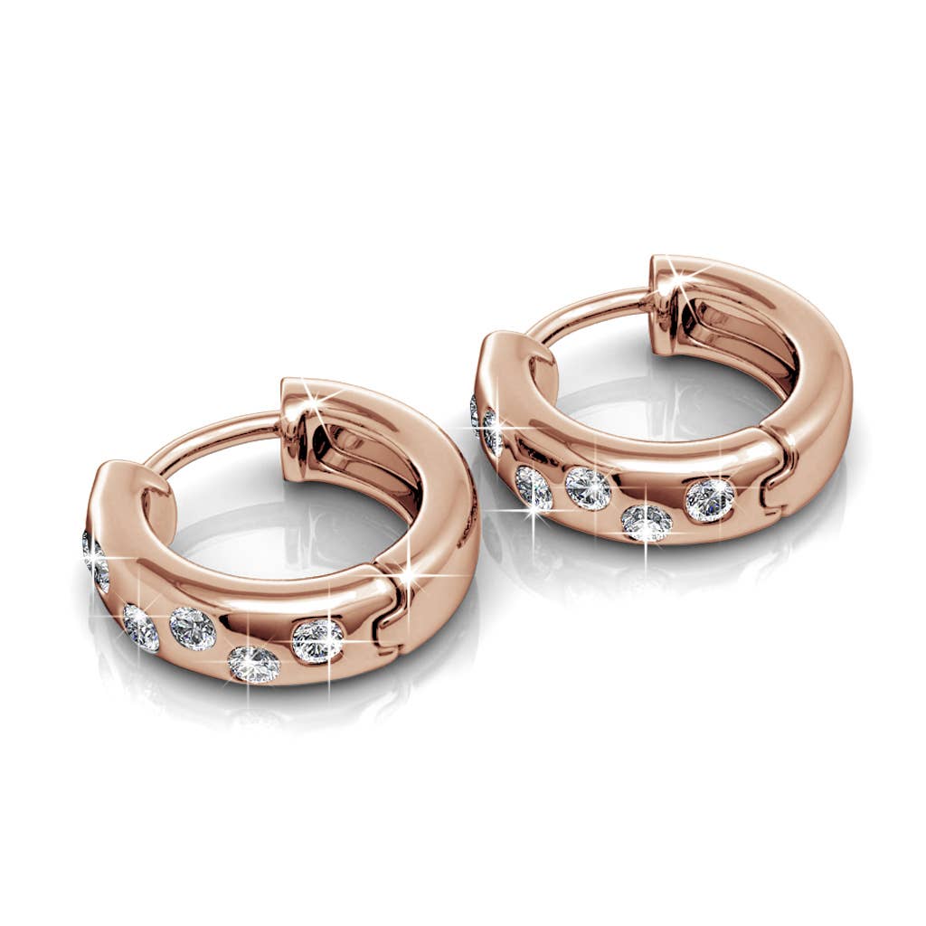 Joy earrings - Rose Gold and Crystal