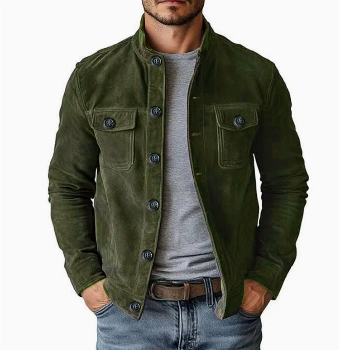 Men’s Vintage Faux Suede Motorcycle Jacket