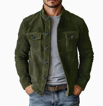 Men’s Vintage Faux Suede Motorcycle Jacket