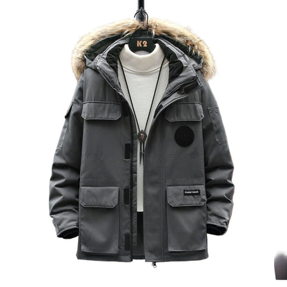 Men’s Tooling Parka – Tide Brand Couple Down Jacket with Oversized Utility Style