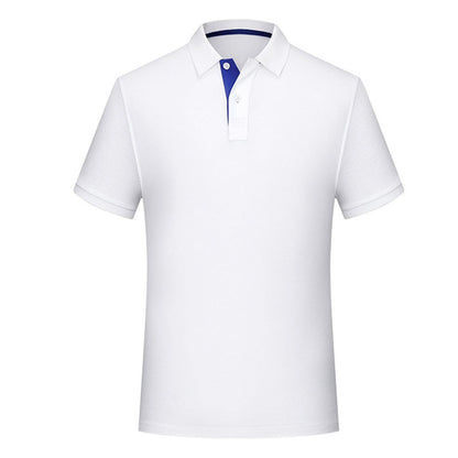 Men’s Solid Color Polo Collar Casual T-Shirt – Classic Slim Fit, Breathable Cotton
