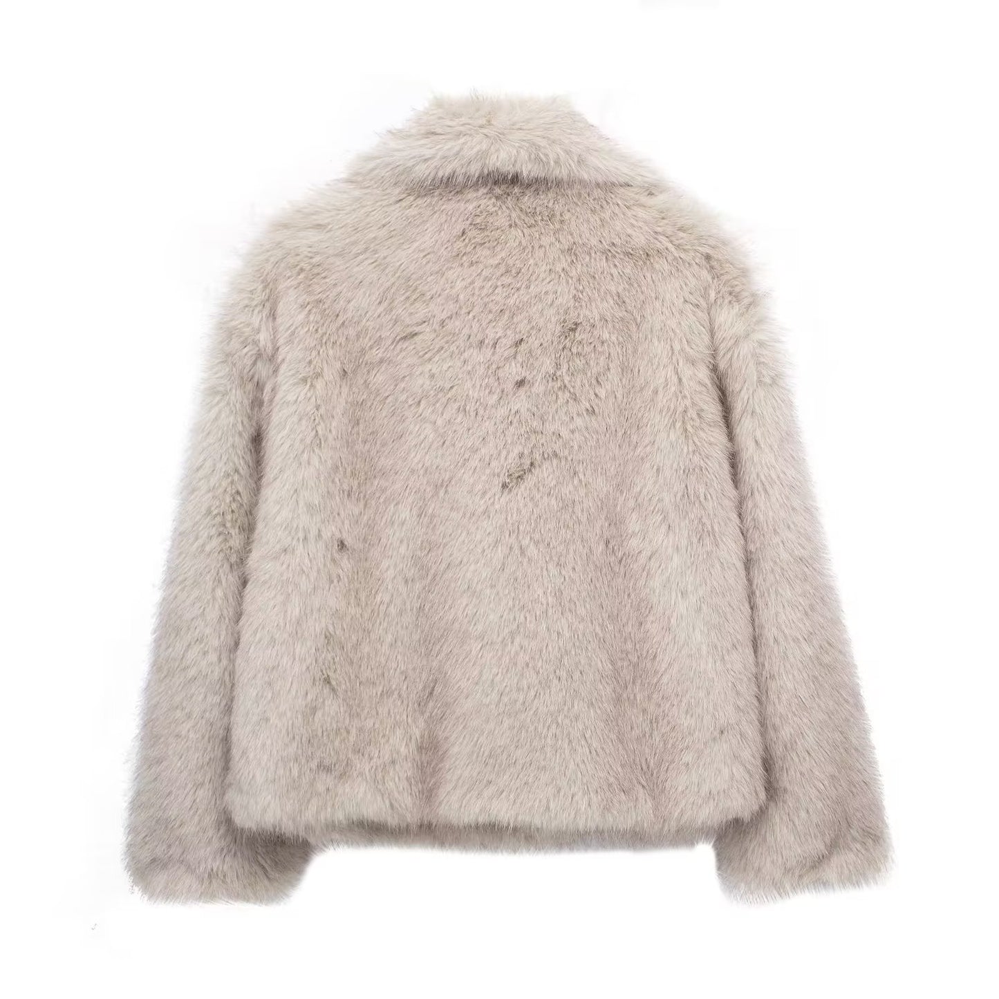 Women’s Winter Plush Coat – Warm Thicken Fluffy Lapel Jacket