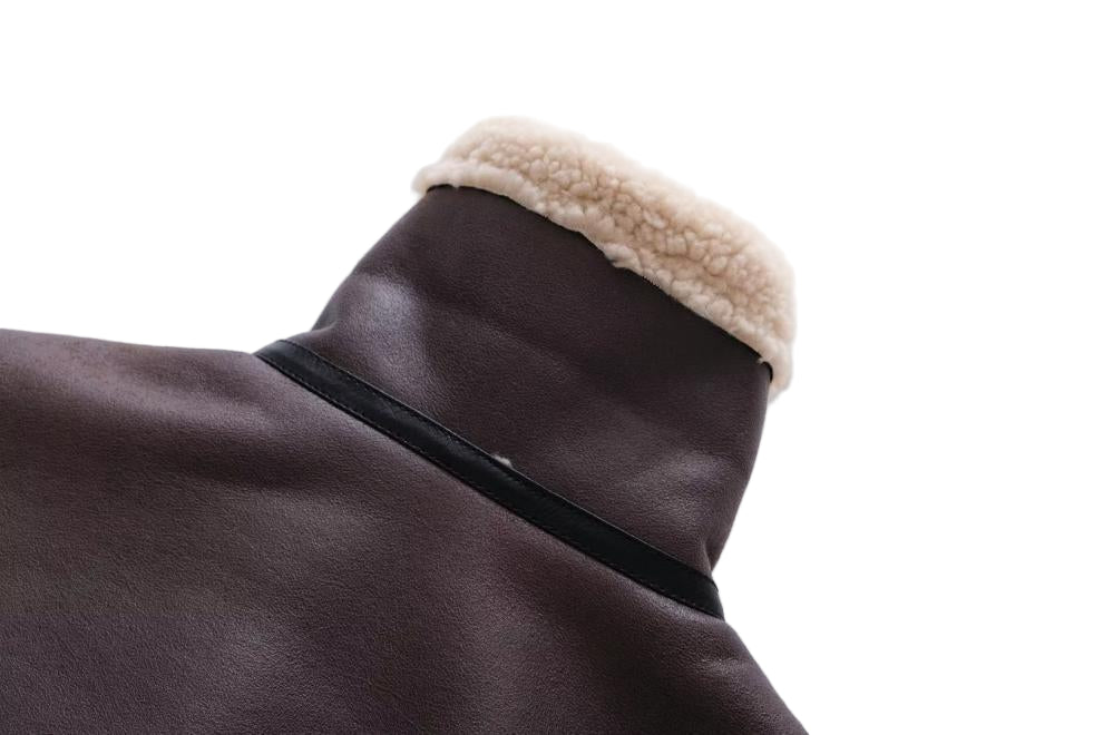 Women’s Suede Fur-Integrated Motorcycle Jacket