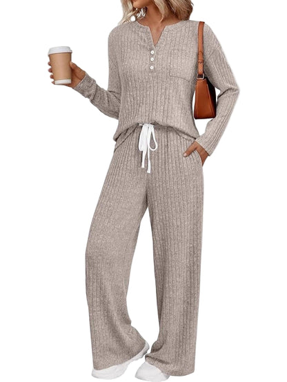 Women’s Two-Piece Lounge Set – Casual Outdoor Pajamas with Top & Pants