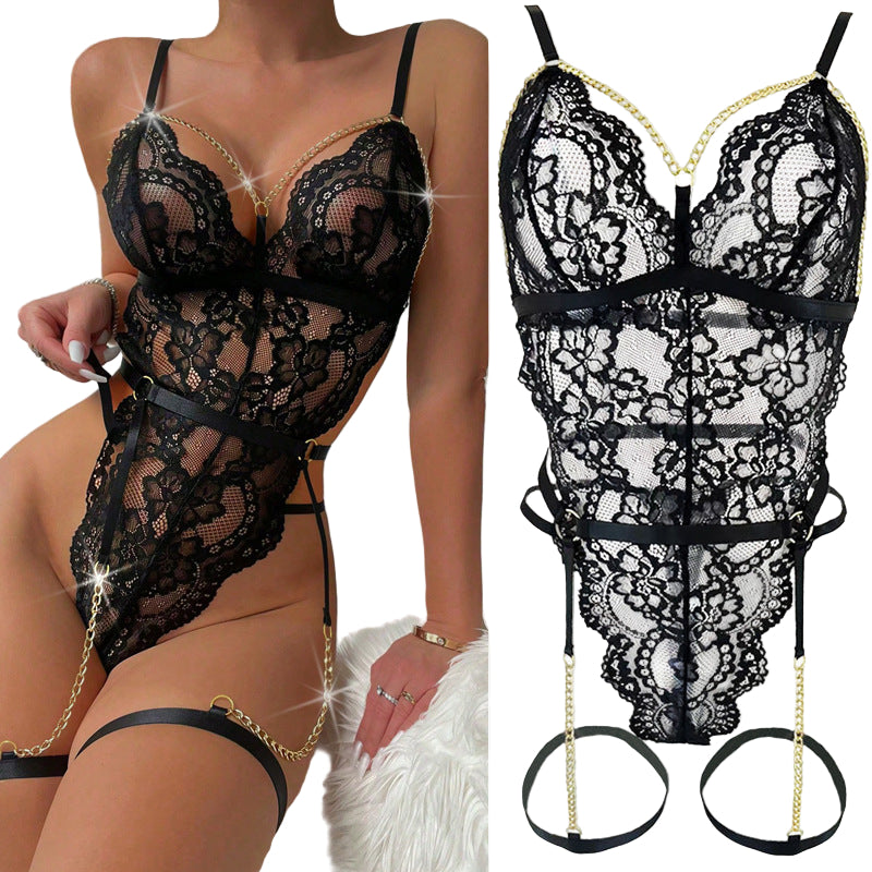 Lace See-Through Hollow Lingerie Suit – Passionate & Tempting Women’s Intimates
