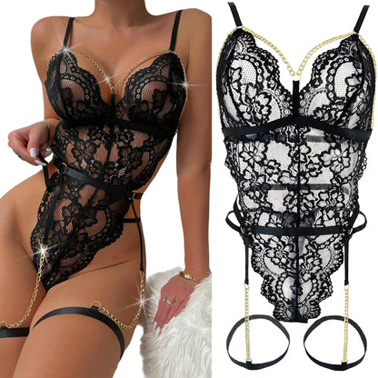 Lace See-Through Hollow Lingerie Suit – Passionate & Tempting Women’s Intimates
