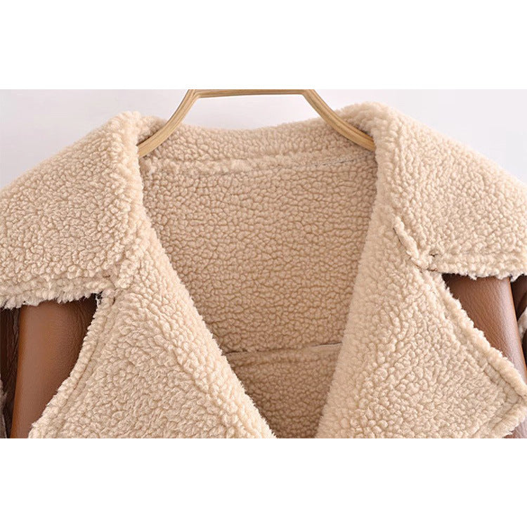 Winter Warm Reversible Jacket with Pockets & Lapel – Long-Sleeved Coat