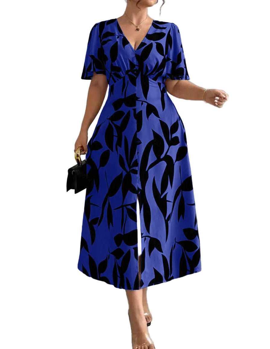 Plus-size Elegant V-neck Dress For Women