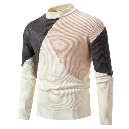 Men’s Round Neck Multicolor Pullover Sweater