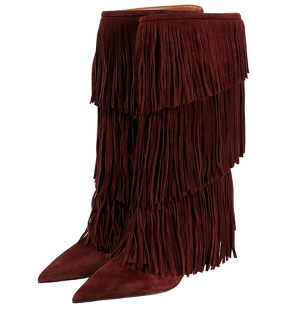 Women’s Round Toe Waterproof Tassel Boots – Street Fashion Mid-Calf Style