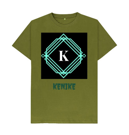 Moss Green Men's Kenike Brand Print T-Shirts