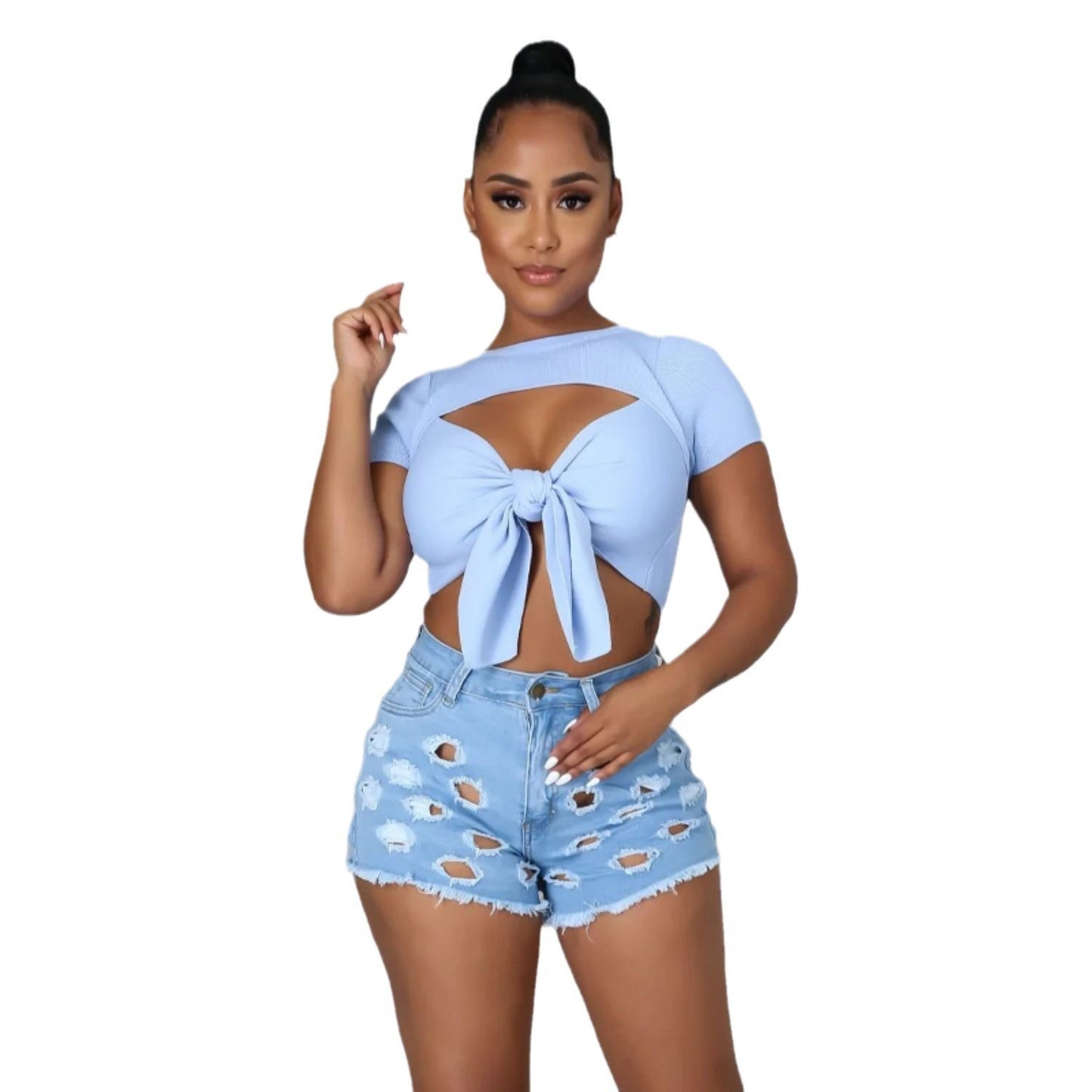 Women’s Mid-Rise High-Elasticity Casual Shorts