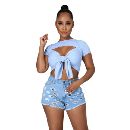 Women’s Mid-Rise High-Elasticity Casual Shorts
