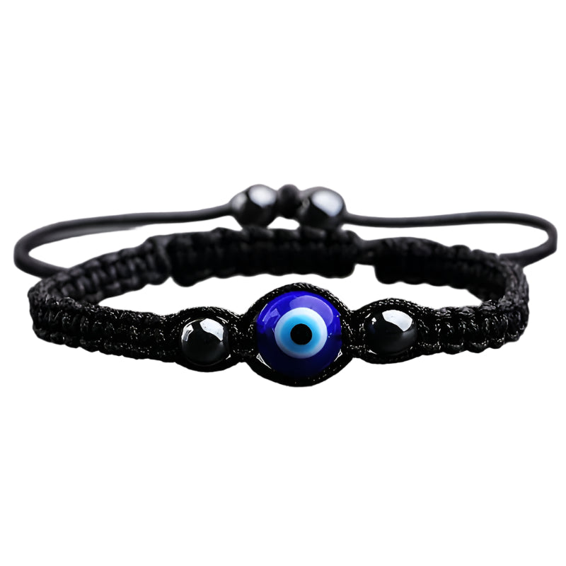 1pc Evil Eye Beaded Hand Woven Black Cord Bracelets