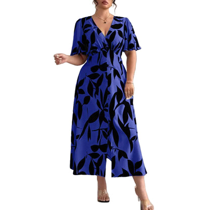 Plus-size Elegant V-neck Dress For Women