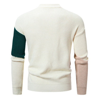 Men’s Round Neck Multicolor Pullover Sweater