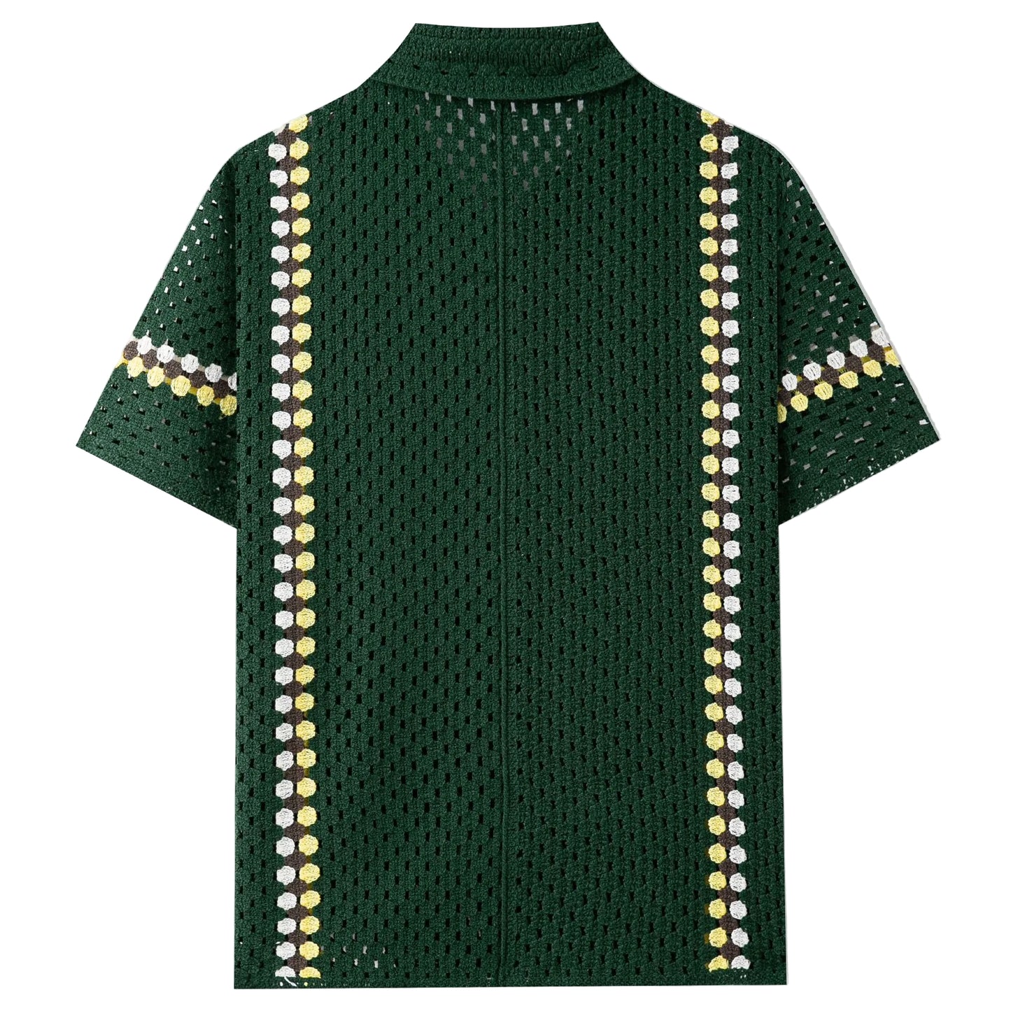 Men’s Crochet Cardigan Polo Shirt