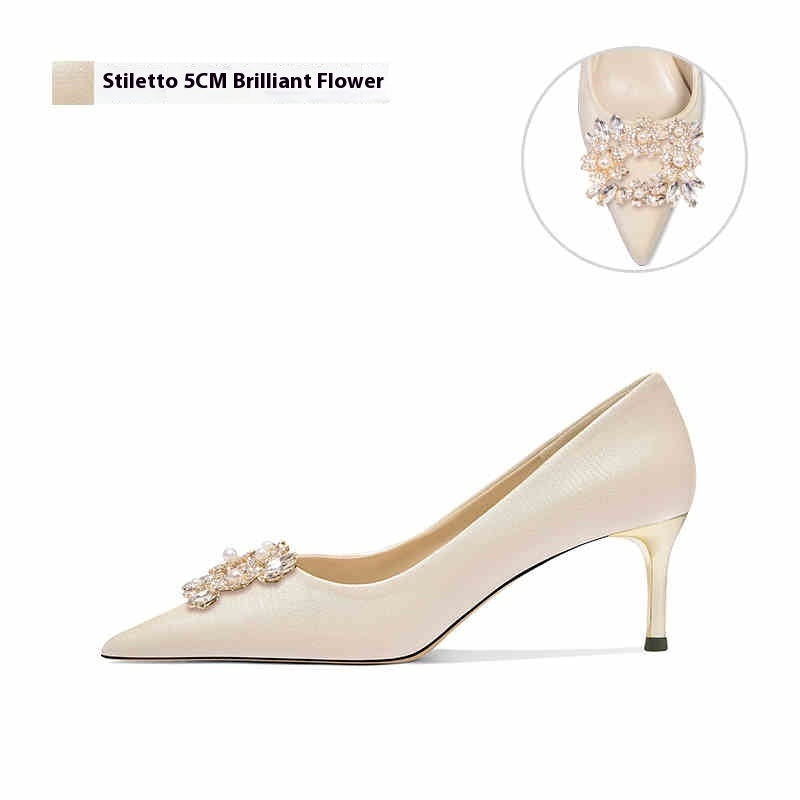 French Wedding Crystal Bridal High Heels – Elegant Sparkling Stiletto Pumps