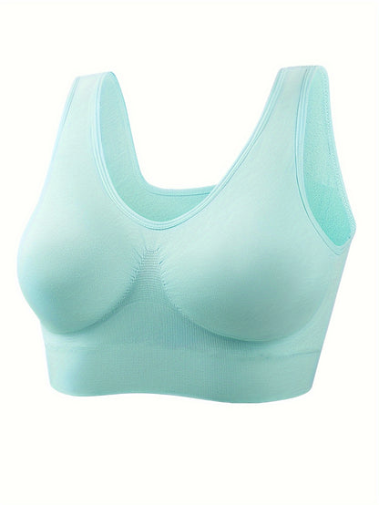 6pcs Women's Wire-Free Sports Bras - Breathable Medium Support No Padding Seamless Backless Design for Yoga Running